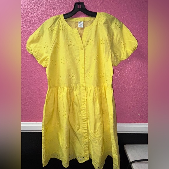 Peyton & Parker Sunny Yellow Kids Eyelet Dress - Picture 2 of 5
